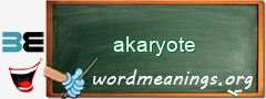 WordMeaning blackboard for akaryote